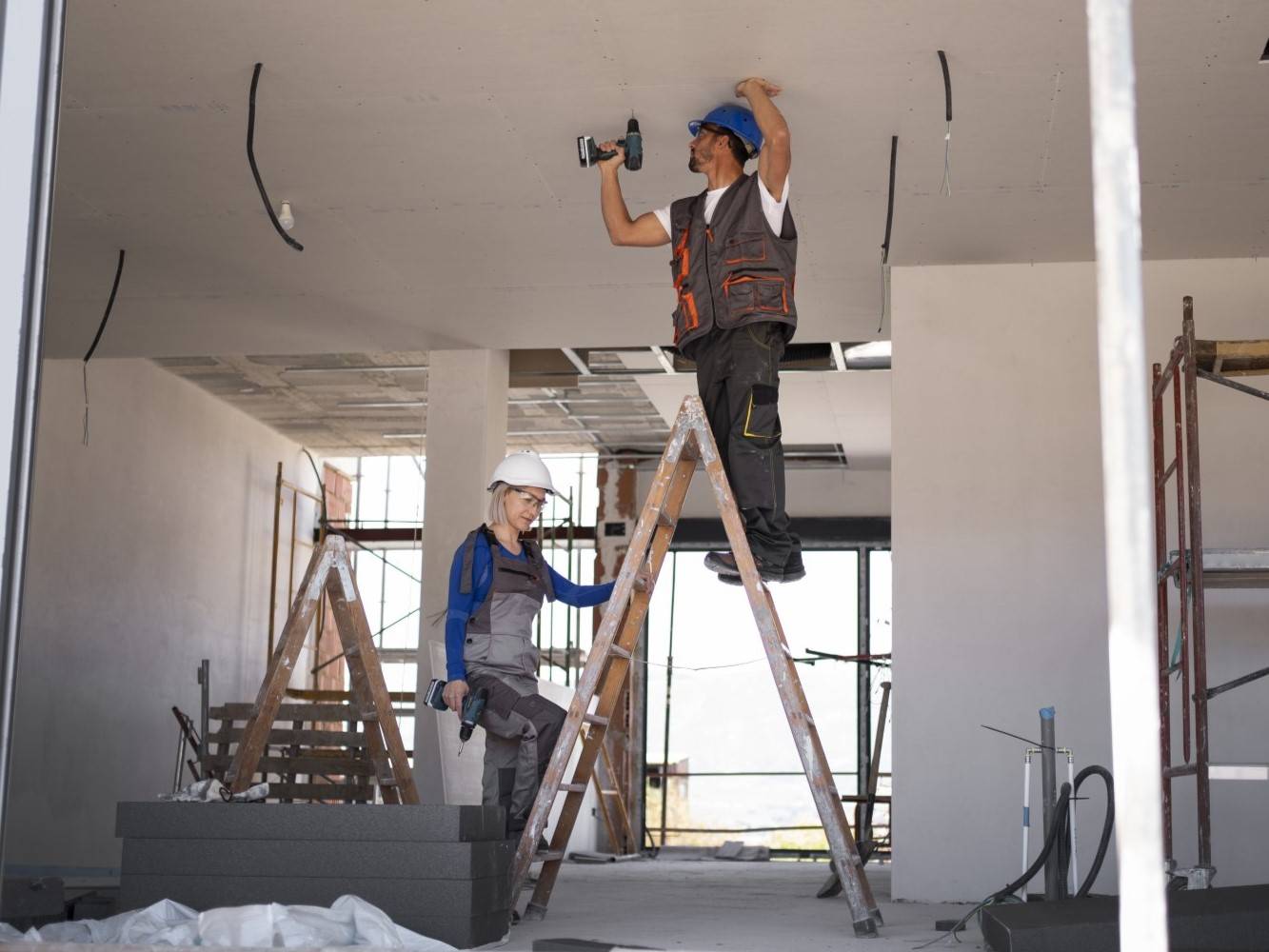 Image of contractor discussing the works